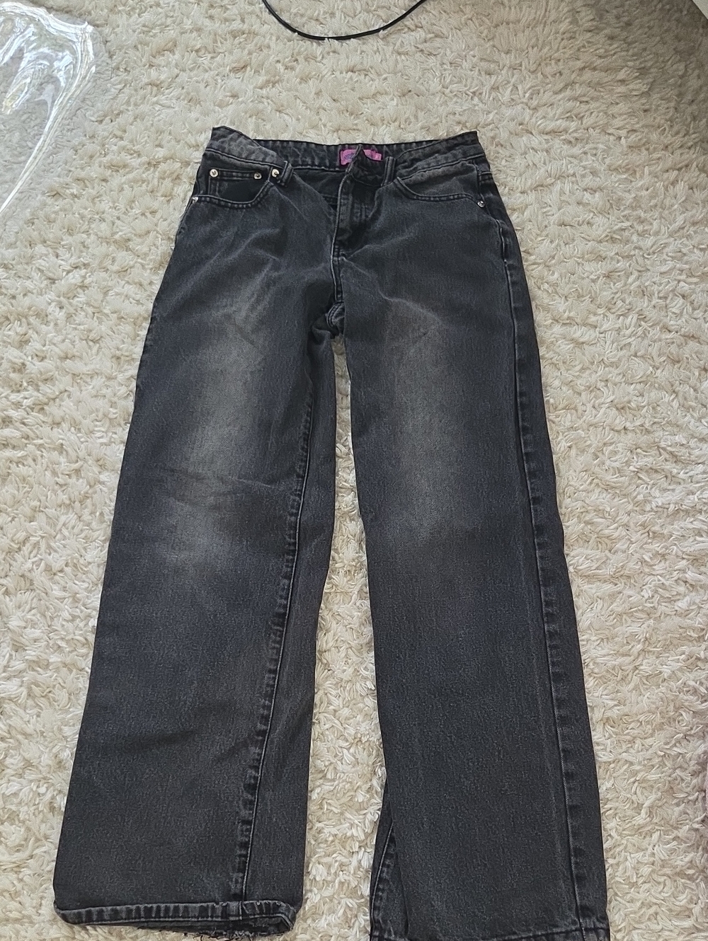 Edikted Black Faded Wide-Leg Jeans